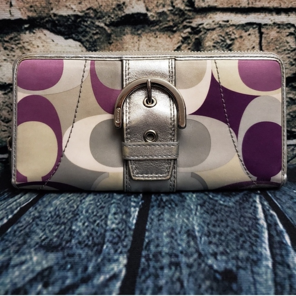 Coach Op Art Soho Scarf Print Wallet w bag